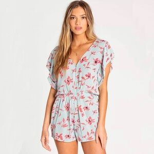 Billabong Blue Floral Romper